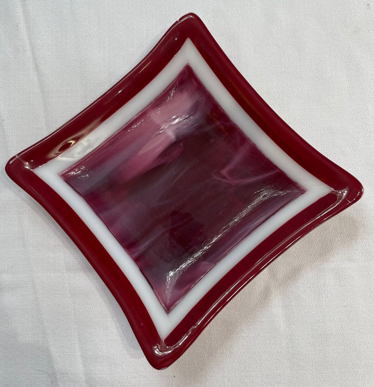 Maroon and White Dish